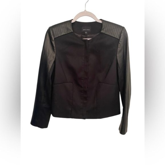 Judith + Charles Jackets & Blazers - SOLD Judith + Charles Made in Canada Leather and Wool Blazer